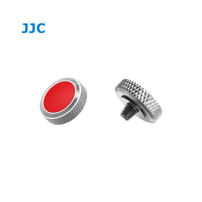 JJC Soft Release Button Deluxe Silver Plating + Red