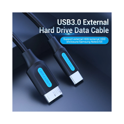 Vention USB 3.0 C Male to Micro-B Male 2A Cable 0.5M