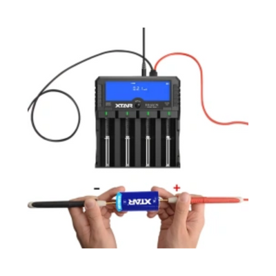 XTAR Dragon VP4L Plus Charger 4-Slots Intelligent Universal Battery Charger Analyzer tester for 14500 18650 21700 26650 32650 AAA AA C D Batteries 11.1V /3S Battery Pack