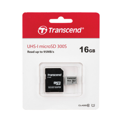 Transcend 16GB 300S UHS-I microSDHC Memory Card with SD Adapter