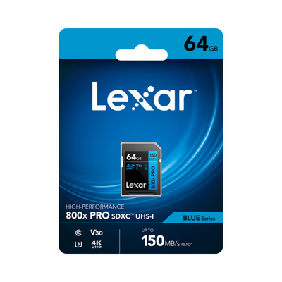Lexar SD Card 800x PRO V30 UHS-I 64GB Blue