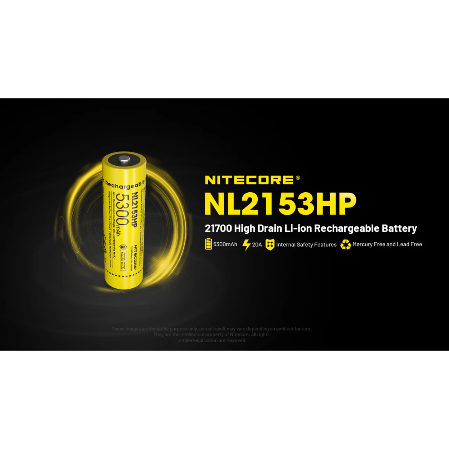 Nitecore NL2153HP 5300mAh Rechargeable 21700 Battery