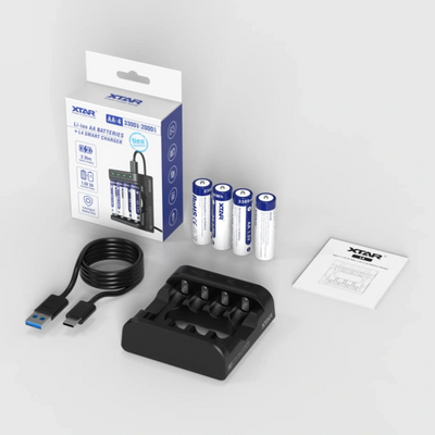 XTAR L4 Smart Charger with AA/AAA Battery 3300mAh