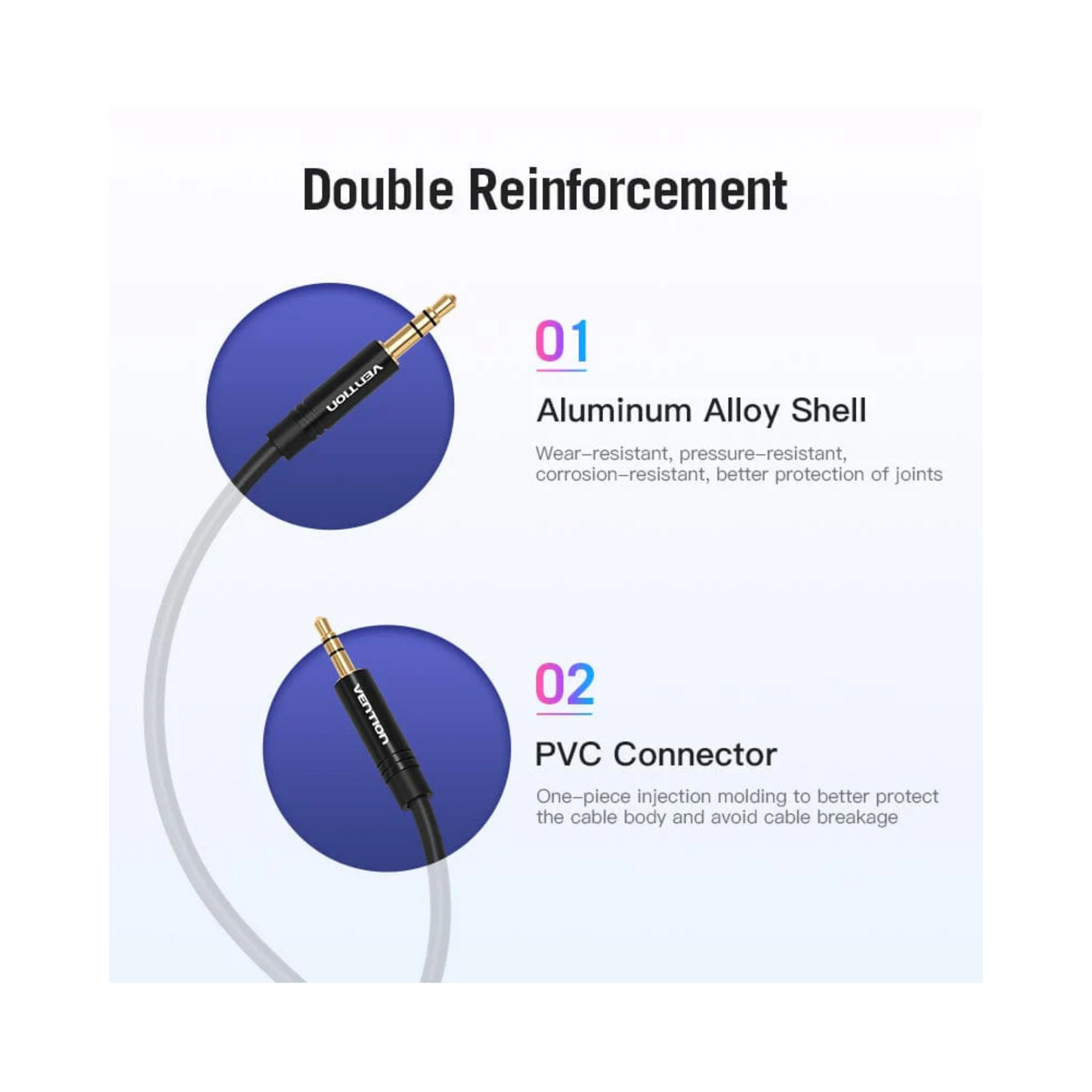 Vention 35mm Male to 2.5mm Male Audio Cable 0.5M