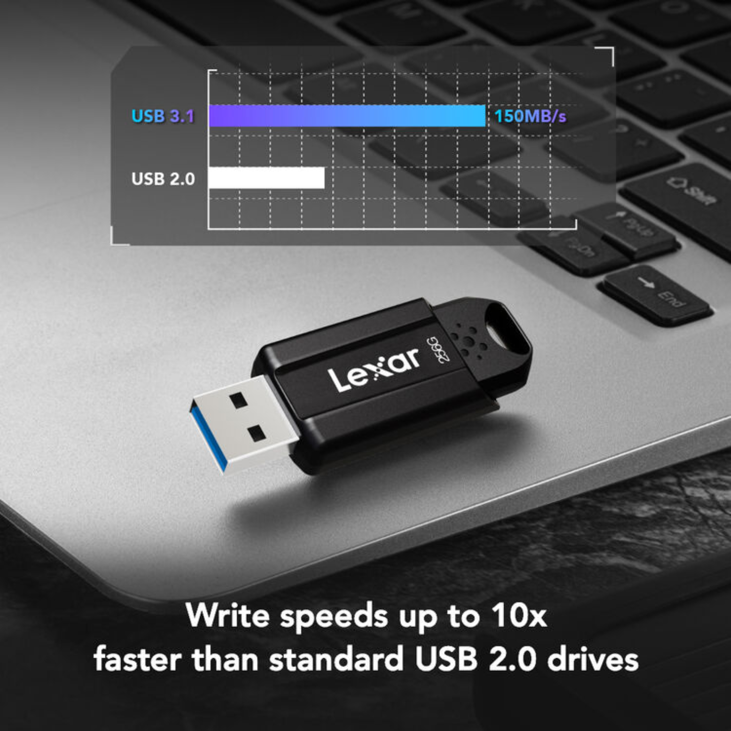 Lexar 256GB JumpDrive S80 USB 3.2 Gen 1 USB-A Flash Drive