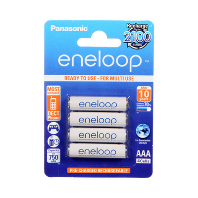 Eneloop 800mAh 4pcs AAA Rechargeable Battery White