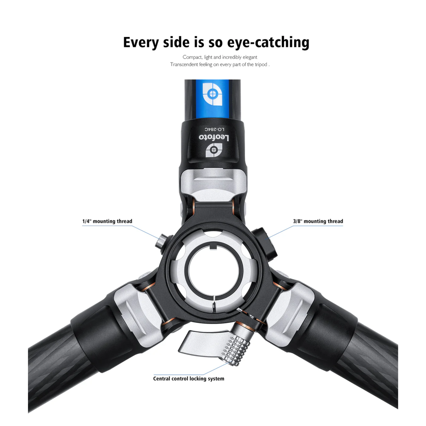Leofoto LO-284C Tripod with Built-in Hollow Ball & Bag
