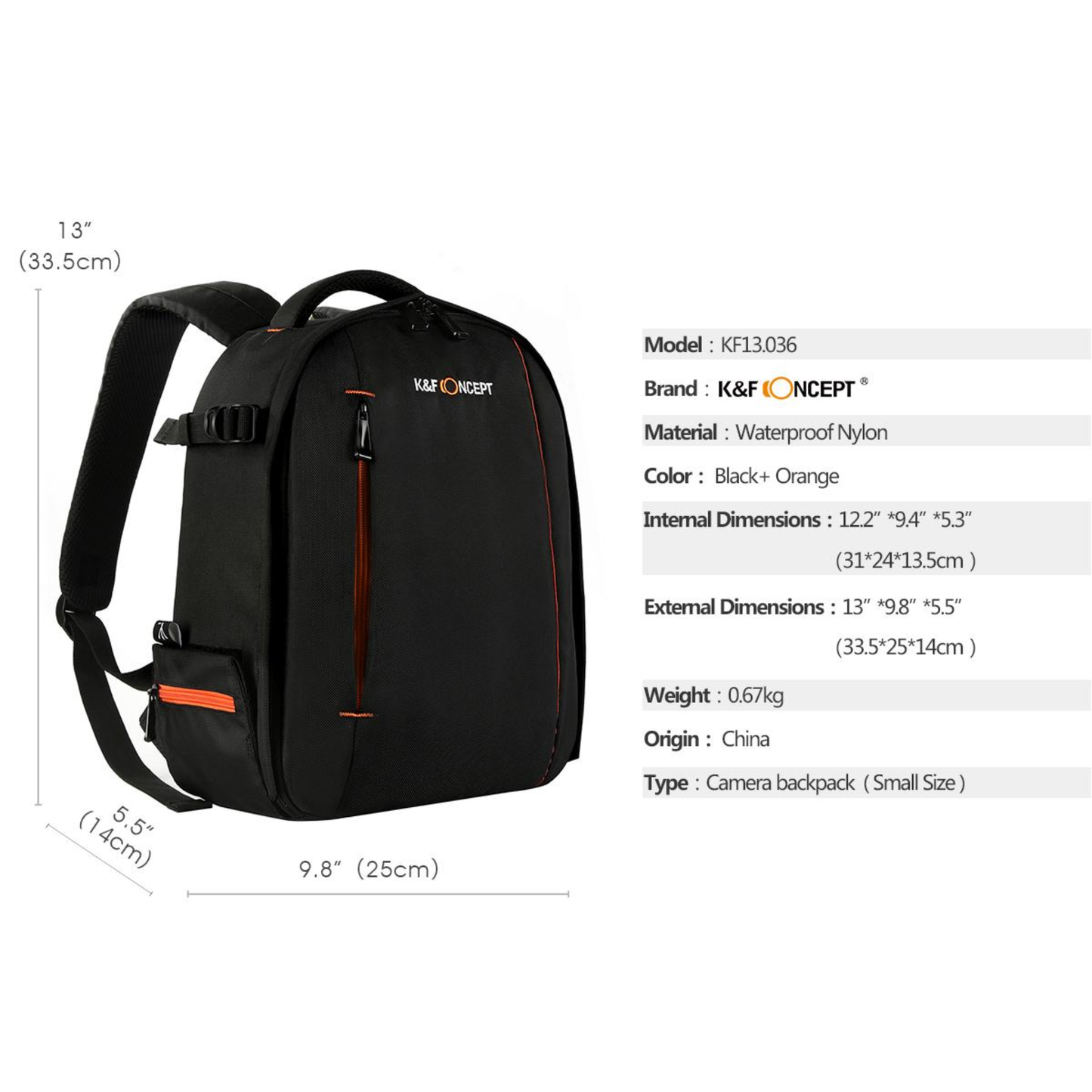 Small DSLR Camera Backpack for Travel Outdoor Photography 13*9.8*5.5 inches