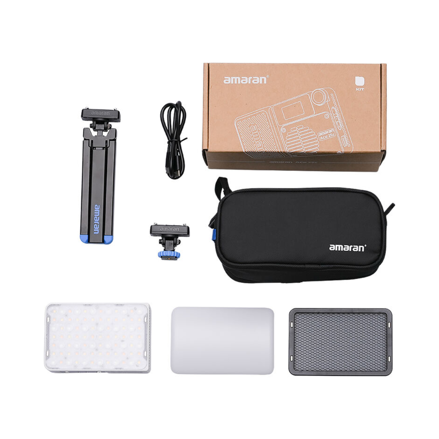 Amaran Ace 25c RGB LED Light Panel All-in-One Creator Kit (White)