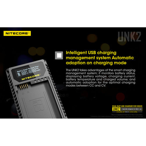 Nitecore UNK2 Dual Slot Charger for Nikon EN-EL15