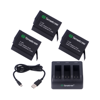 Smatree Charger Set with 3 extra Battery for Hero 5