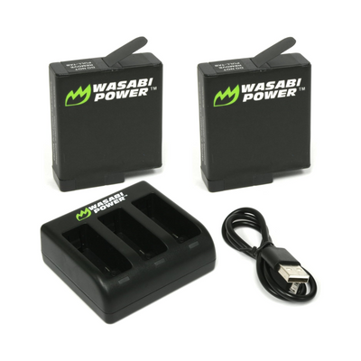 Wasabi HERO5, HERO6 2 Batteries w/ Charger for Gopro