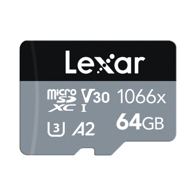 Lexar MicroSD V30 1066x UHS-I 64GB 160MB/s Silver