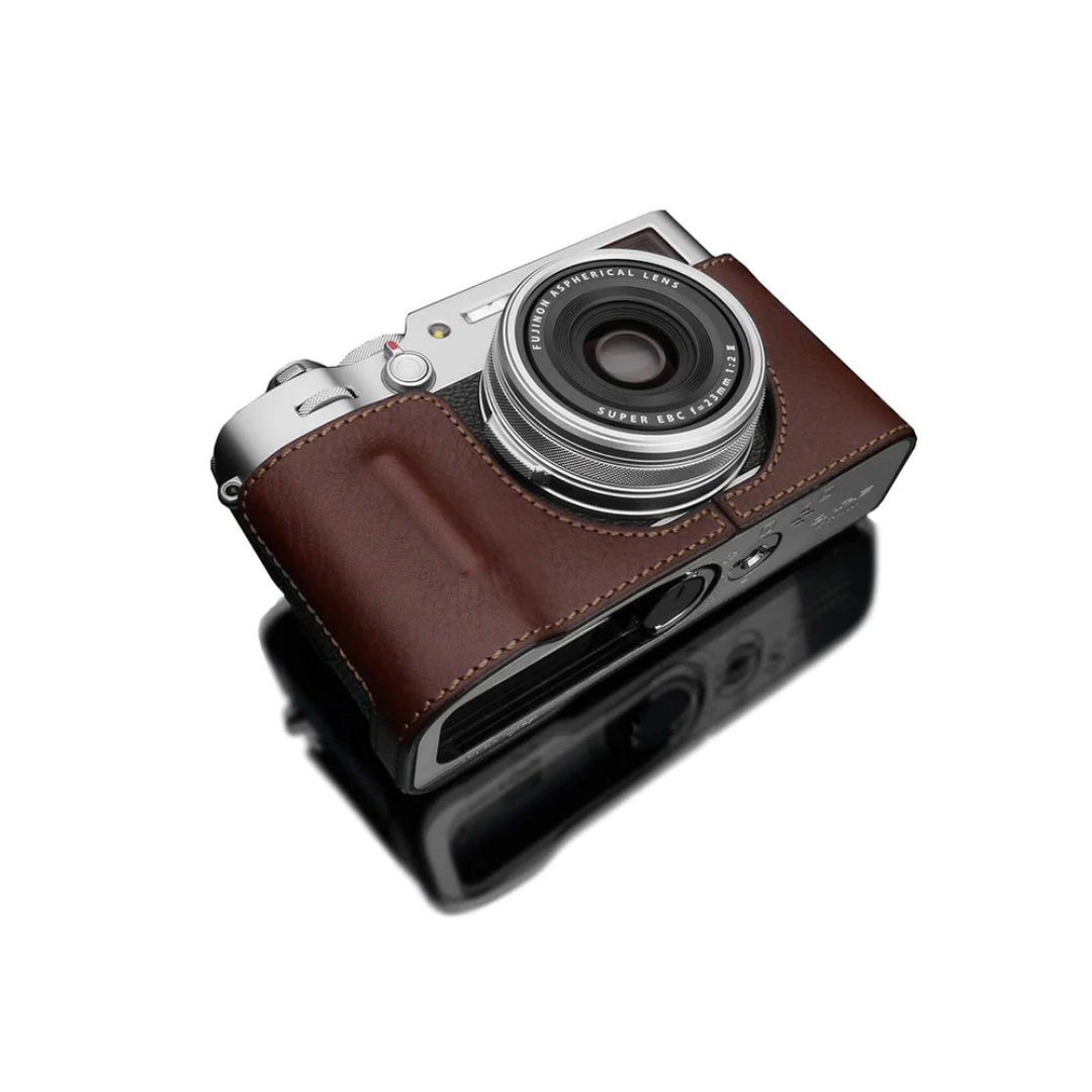 Gariz Half Leather Case for Fuji X100V (Brown)