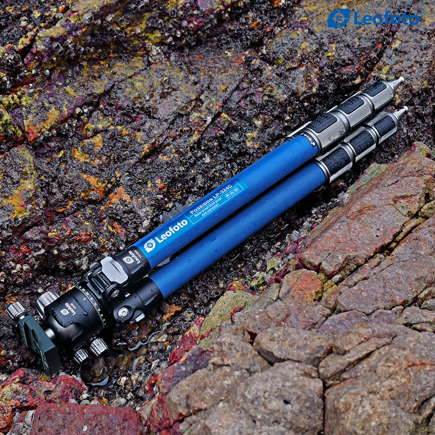 Leofoto LP-324C Poseidon Tripod with LH-40 Ball Head (Blue) | Anti-Corrosion with Titanium Foot Spike