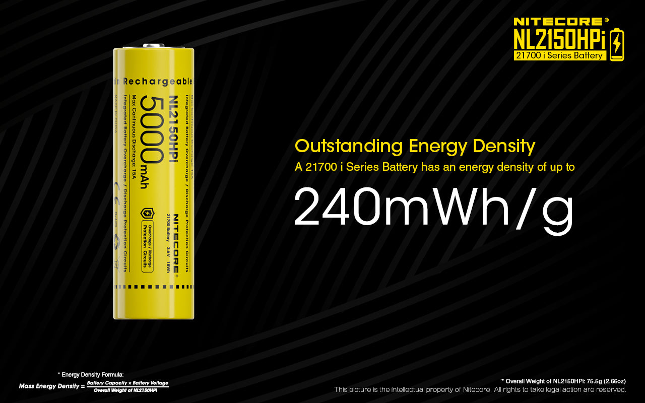 Nitecore NL2150HPi Intelligent Battery System 21700