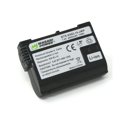 Wasabi EN-EL15 2 Batteries w/ Charger for Nikon Camera