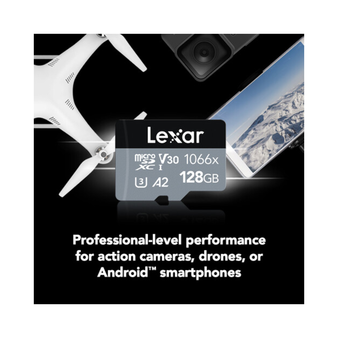 Lexar MicroSD V30 1066x UHS-I 128GB 160MB/s Silver