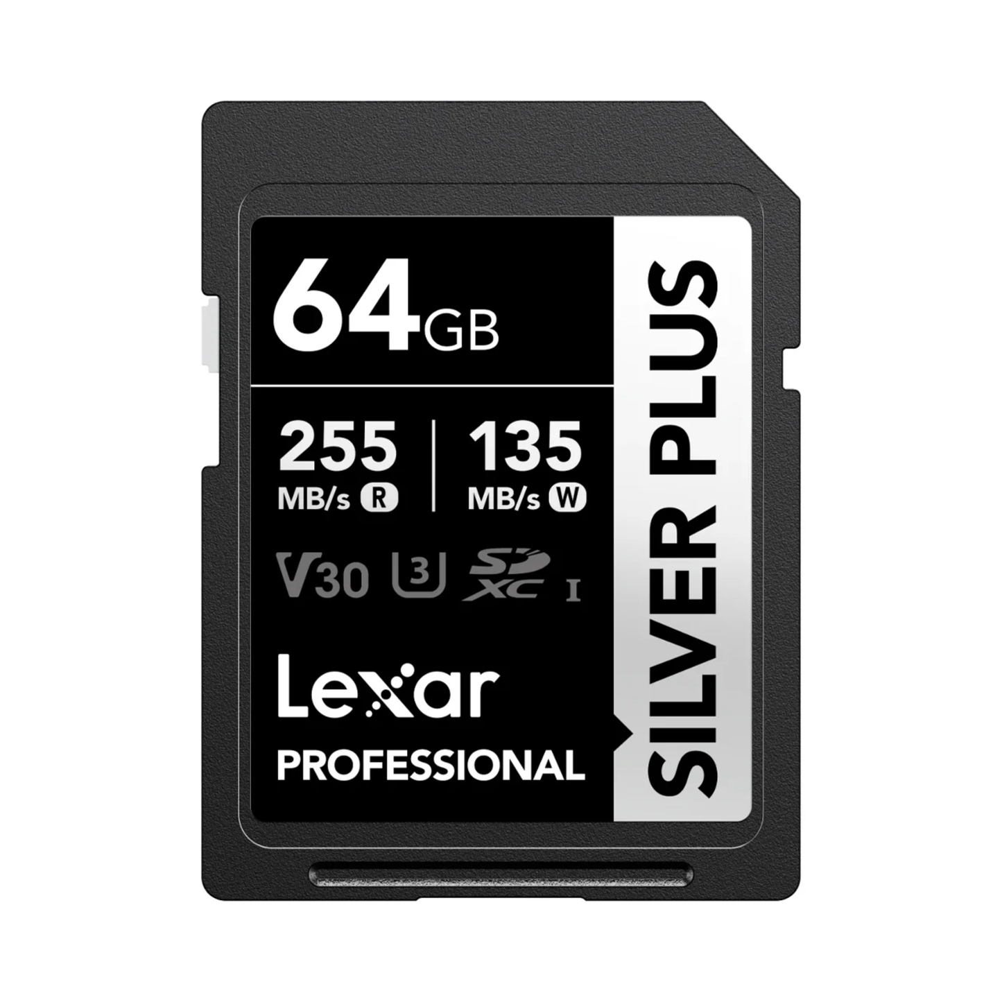 Lexar 64GB Professional Silver Plus UHS-I SDXC Memory Card (255 MB/s)