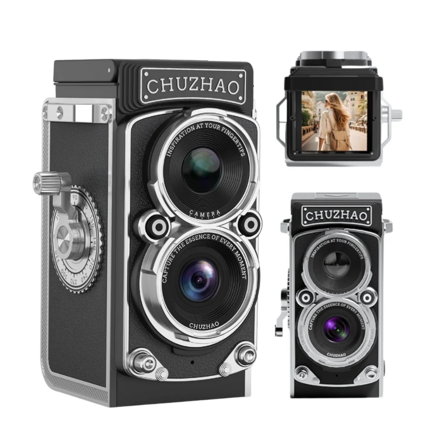 CHUZHAO 12MP TLR Digital Twin Lens Reflex Retro Style Camera