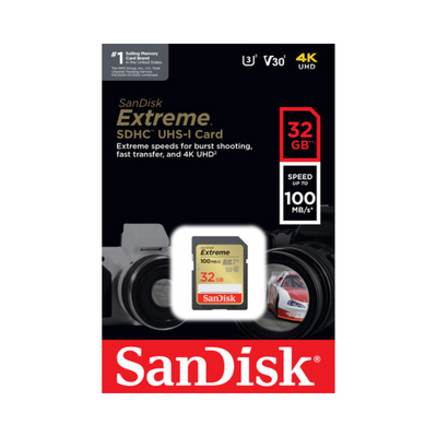 SanDisk Extreme SD UHS-I Card 100Mbps - 32GB