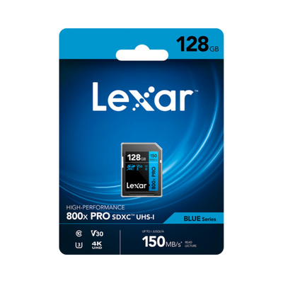 Lexar SD Card V30 800x UHS-I 128GB 150MB/s Blue