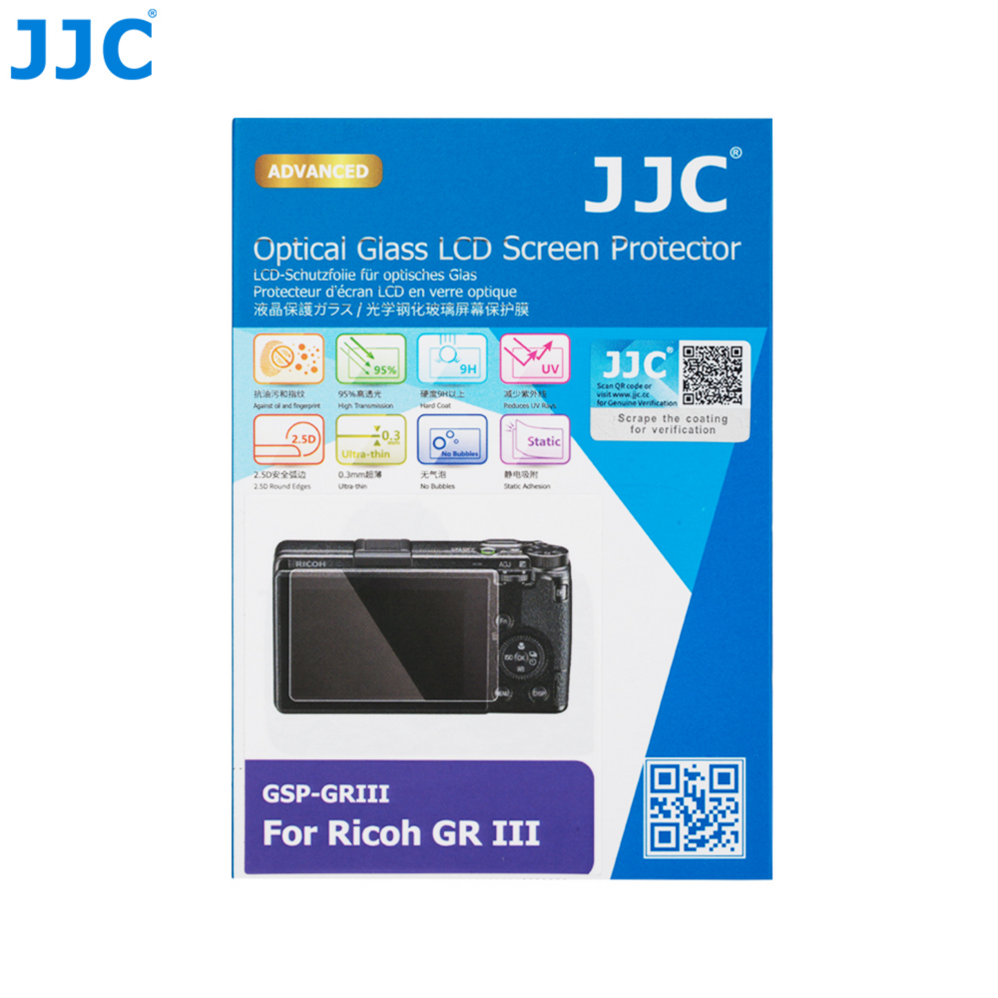 JJC GSP-GRIII Ultra-Thin LCD Screen Protector For Ricoh GR IIIx, GR III, GR IV