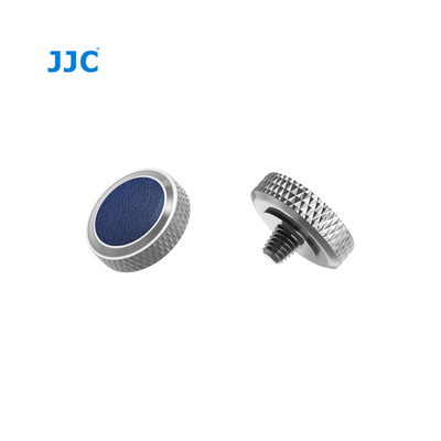 JJC Soft Release Button Deluxe Silver Plating Copper + Blue