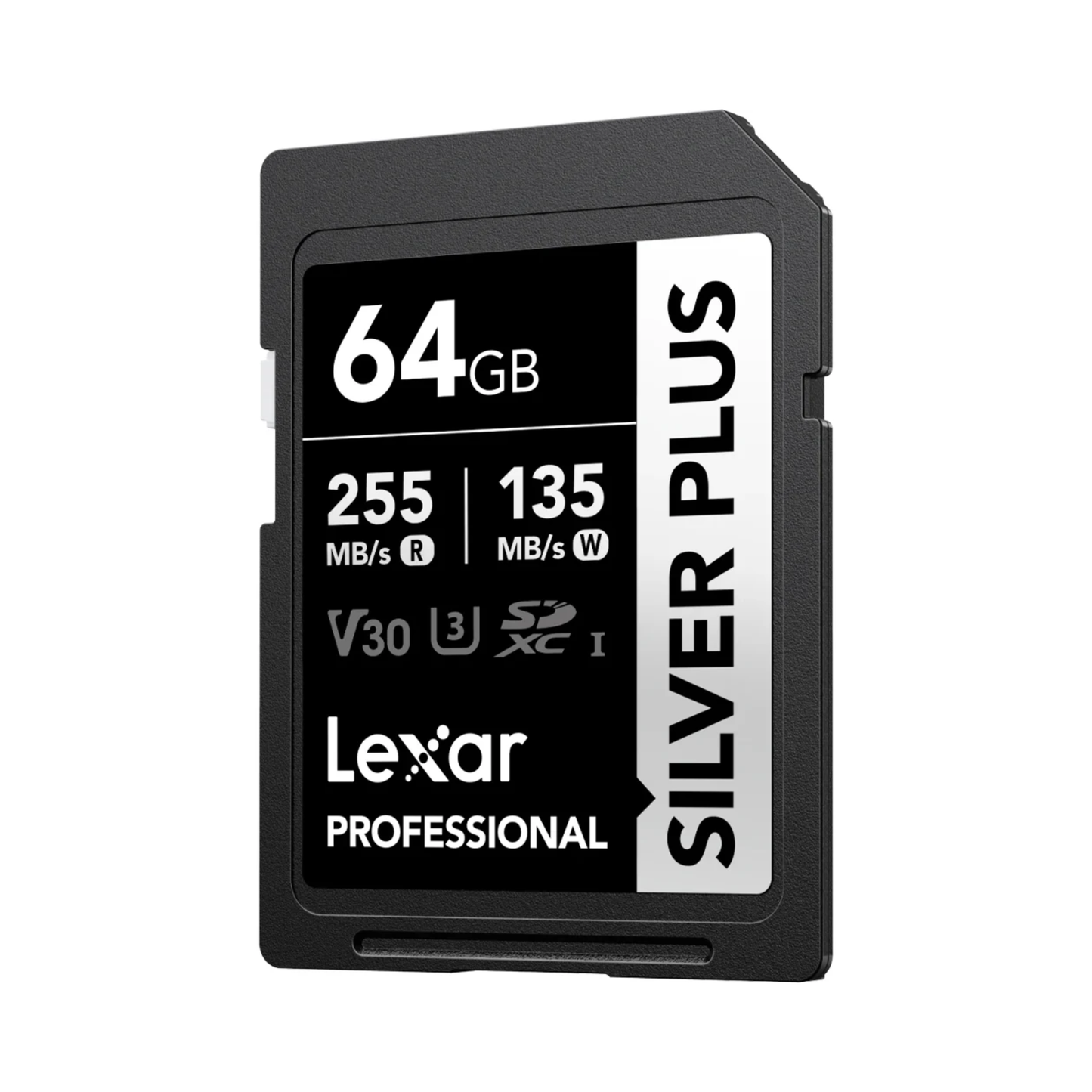 Lexar 64GB Professional Silver Plus UHS-I SDXC Memory Card (255 MB/s)