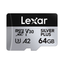 Lexar 64GB Professional SILVER PLUS UHS-I microSDXC Memory Card with SD Adapter