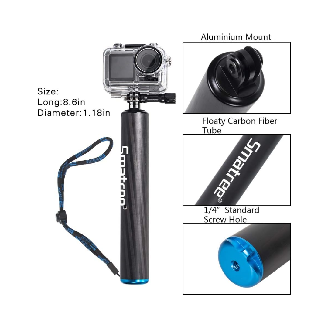 Smatree F2 Waterproof Floating Carbon Fiber Stick for Gopro/Action