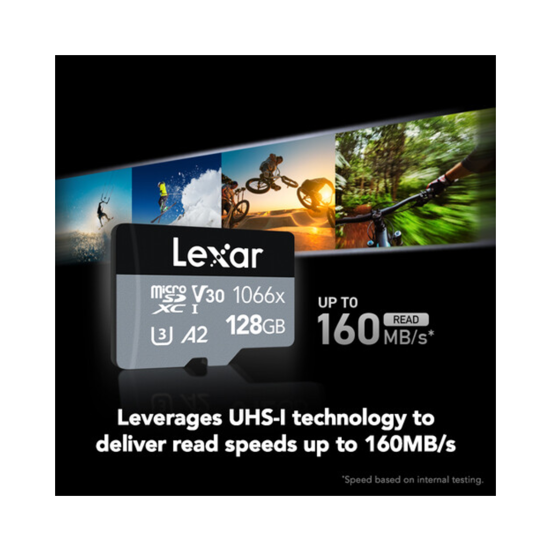 Lexar MicroSD V30 1066x UHS-I 128GB 160MB/s Silver