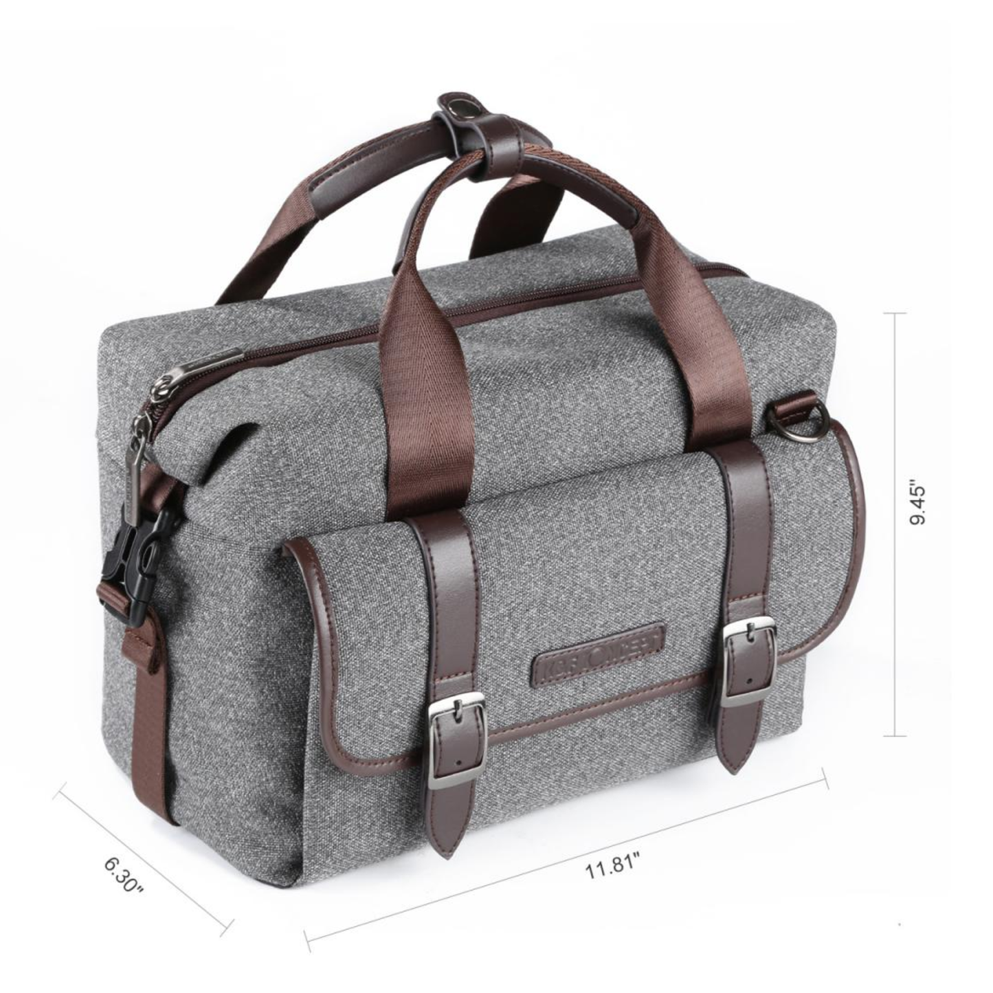 K&F Camera Messenger Shoulder Bag Gray 11.8*6.3*9.5 inches