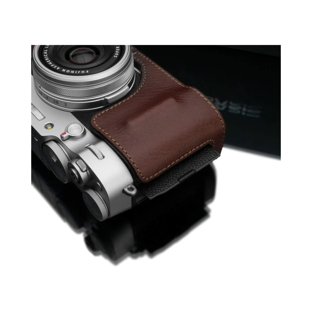 Gariz Half Leather Case for Fuji X100V (Brown)