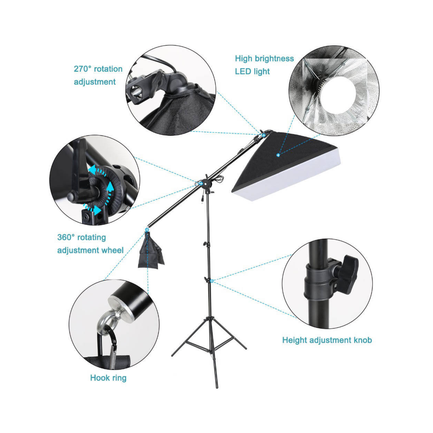 3 Light 5500K 85W Led Studio Lighting Kit