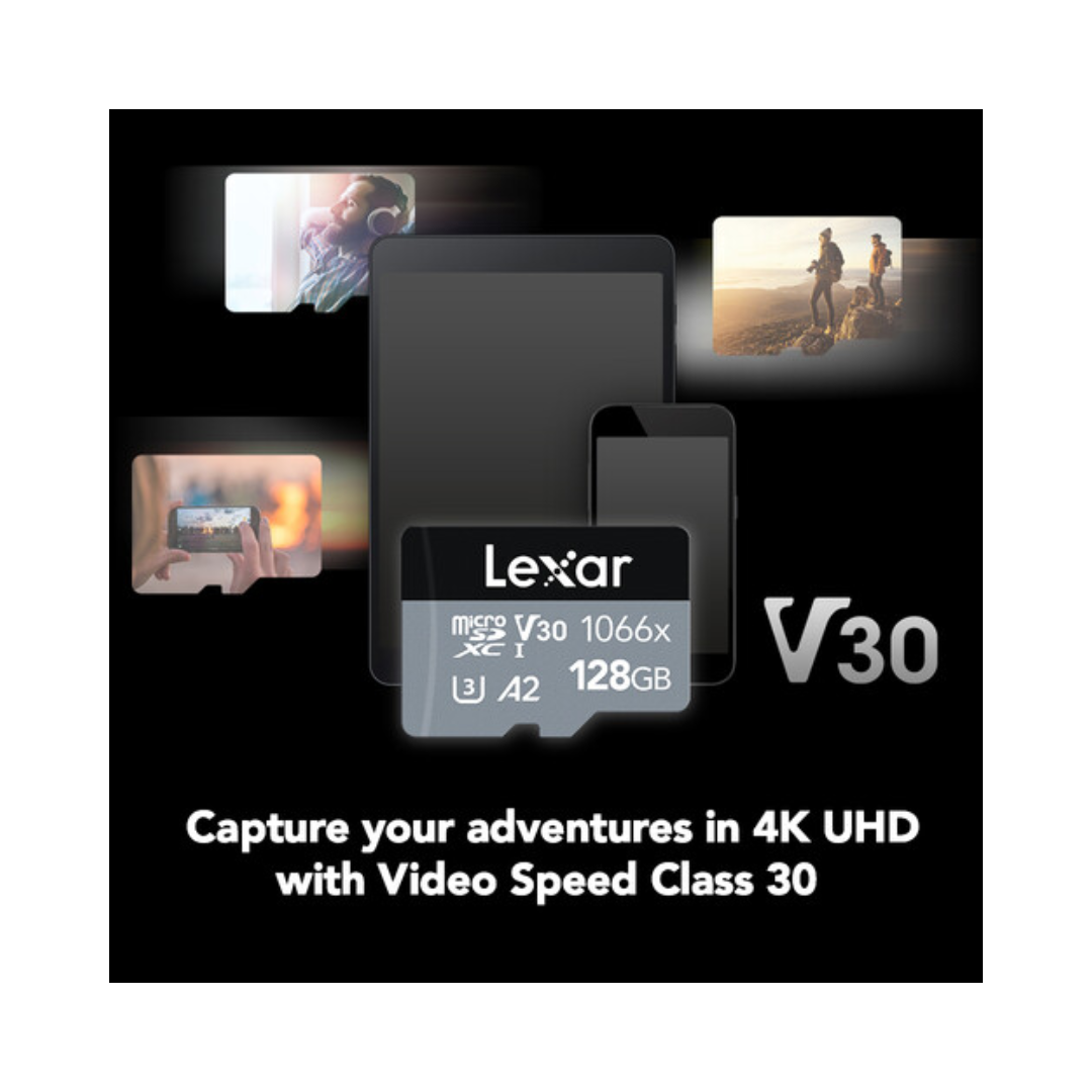 Lexar MicroSD V30 1066x UHS-I 128GB 160MB/s Silver