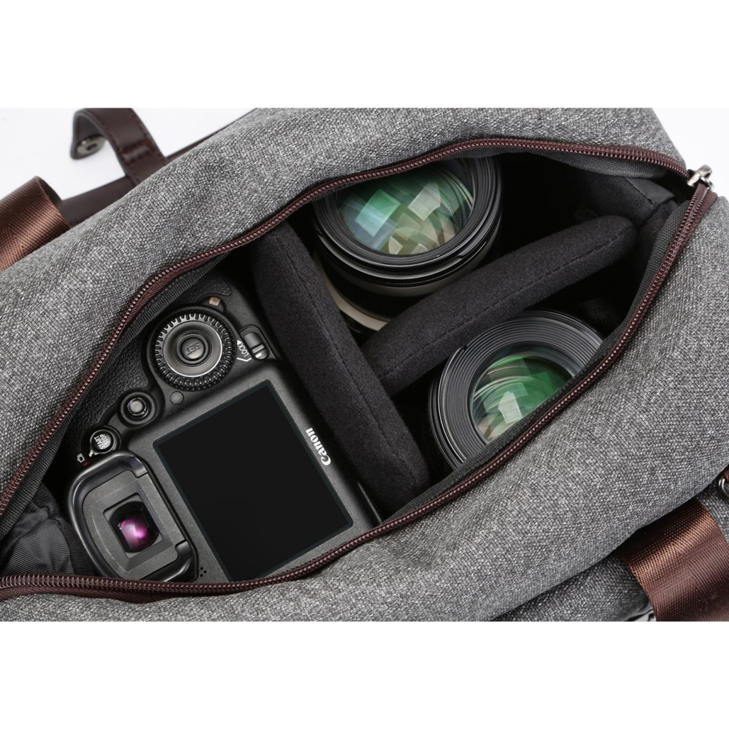 K&F Camera Messenger Shoulder Bag Gray 11.8*6.3*9.5 inches