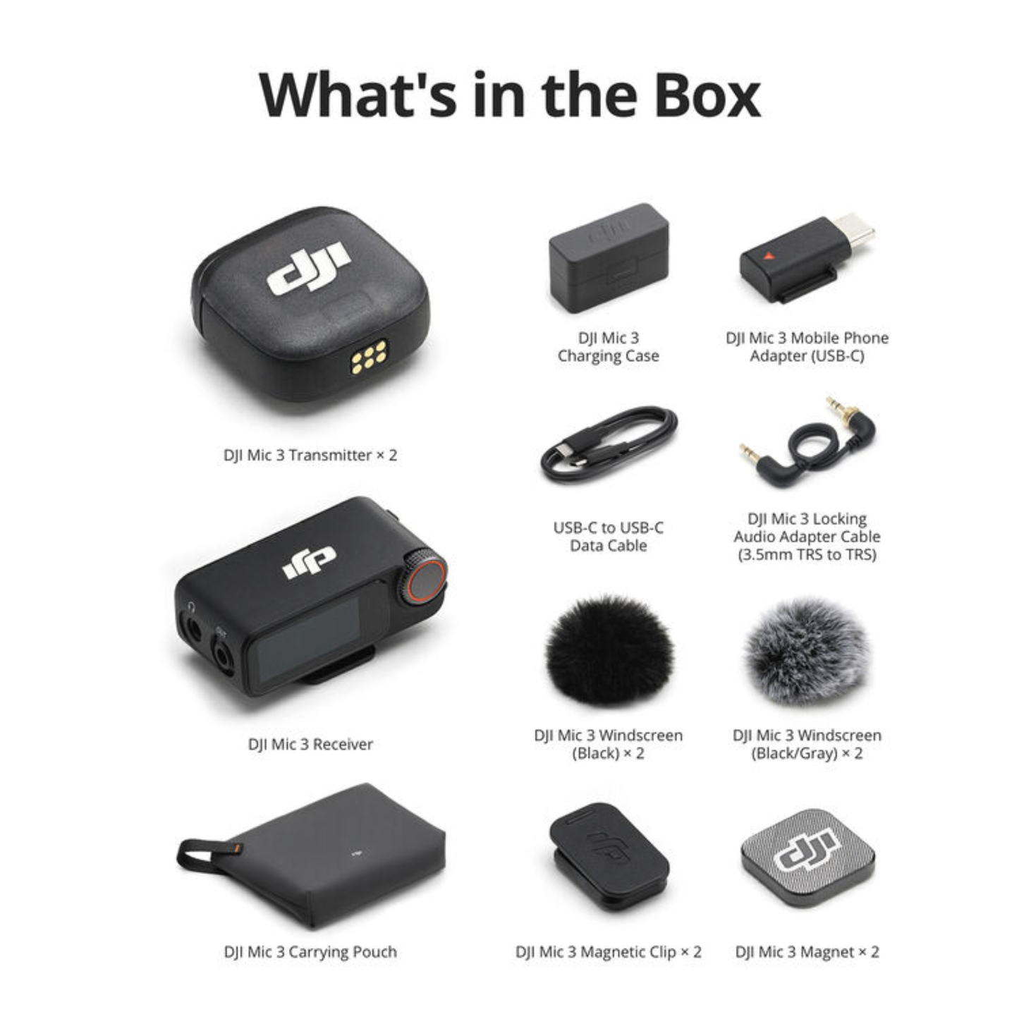 DJI Mic 3 (2TX + 1RX+ Charging Case) Wireless Microphone