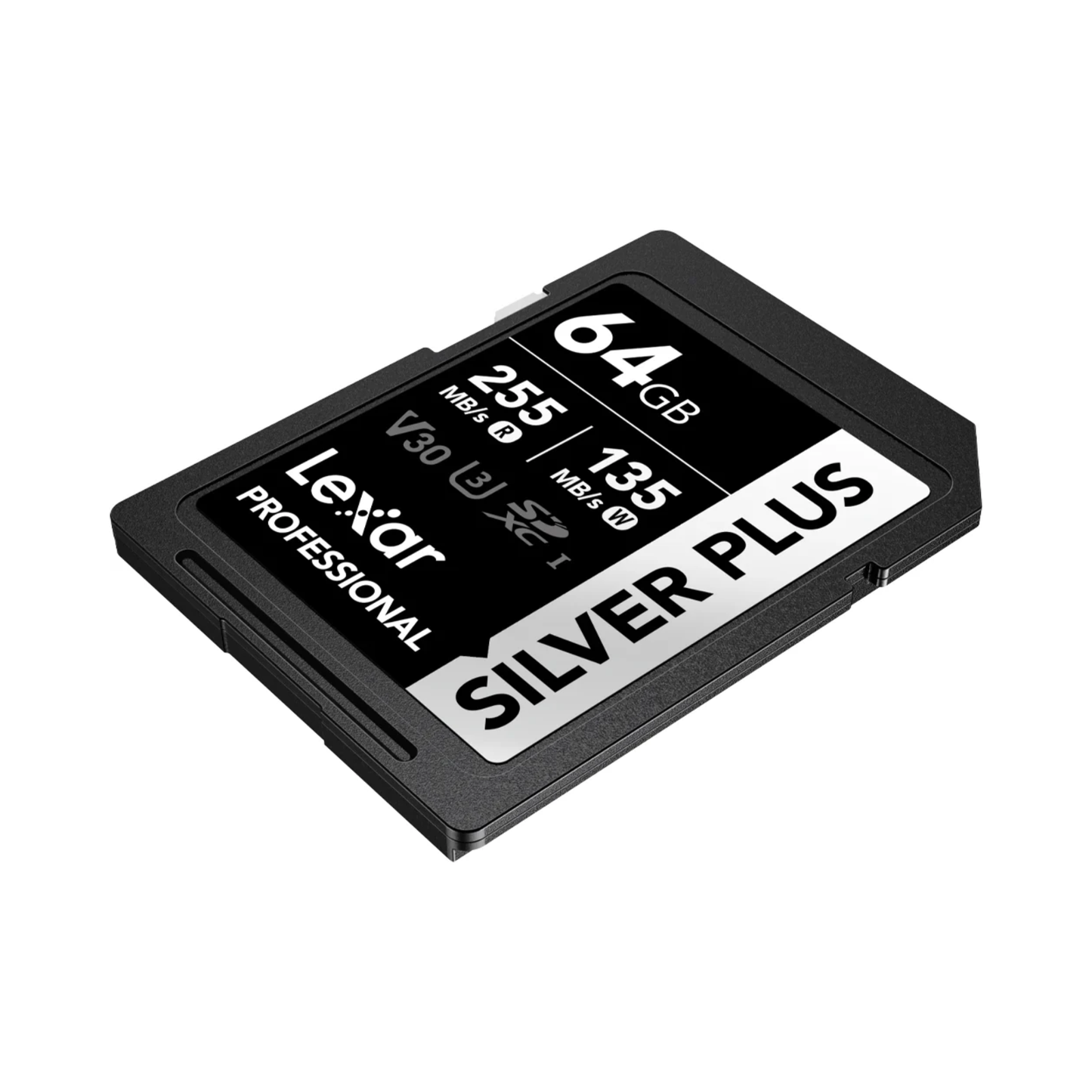 Lexar 64GB Professional Silver Plus UHS-I SDXC Memory Card (255 MB/s)