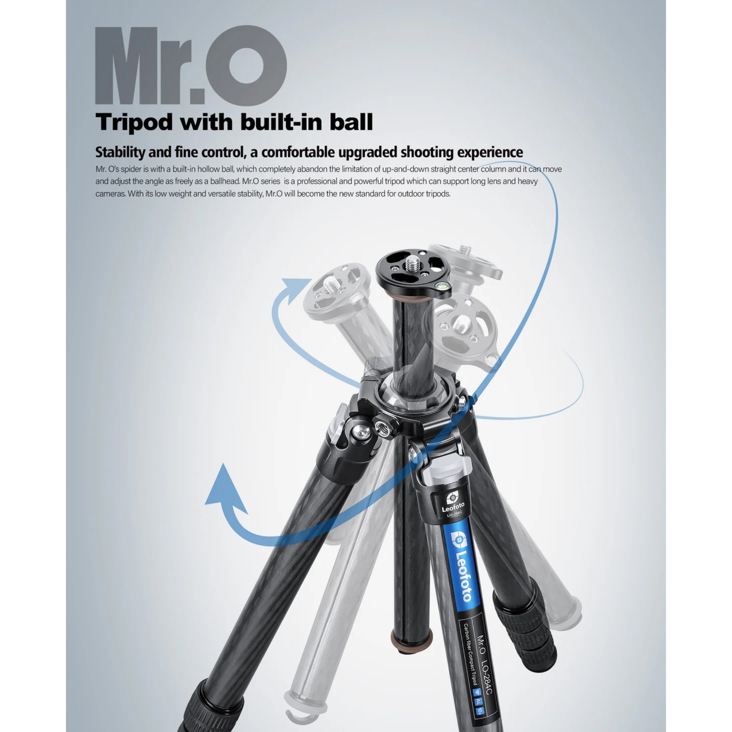 Leofoto LO-284C Tripod with Built-in Hollow Ball & Bag