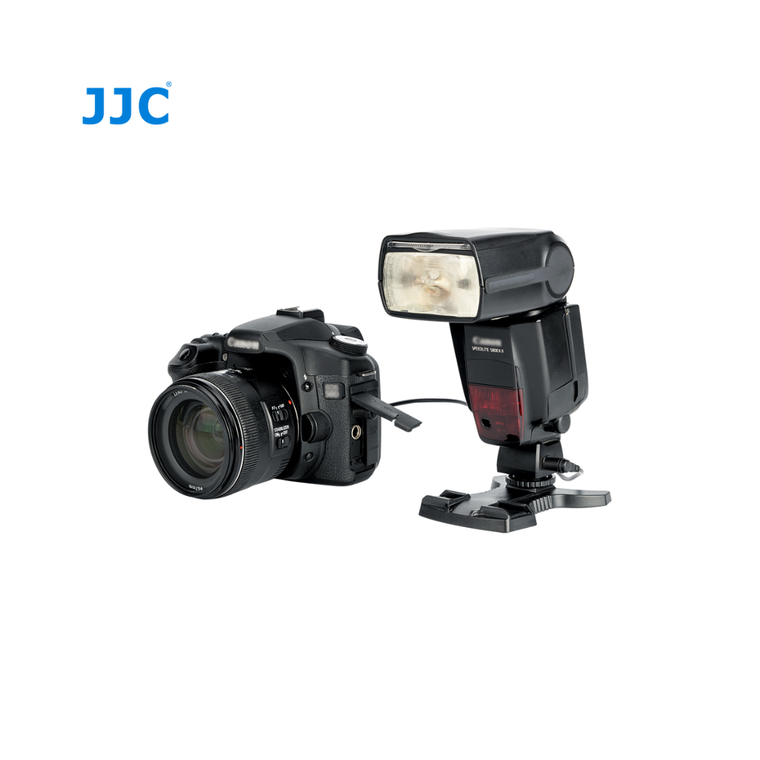 JJC JSC-8 Hot Shoe Adapter – PC Female & 3.5mm Outlets For Studio Flash