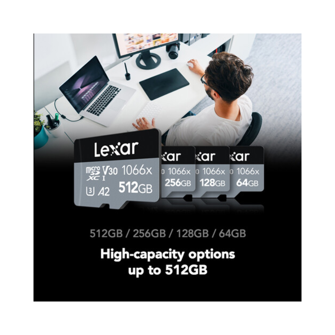 Lexar MicroSD V30 1066x UHS-I 128GB 160MB/s Silver