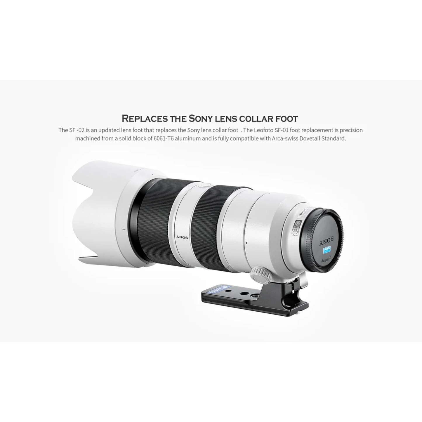 Leofoto SF-01 Replacement Lens Foot for Sony FE 70-200mm F/2.8 GM I&II, FE 100-400mm F/4.5-5.6 GM & FE 300mm F2.8 GM, FE 300mm F/2.8 GM OSS, FE 50-150mm F2 GM