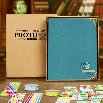 DIY Scrapbook Photo Album 8.5 x 11 Inch, Hardcover Kraft 80 Pages Black Scrapbook Paper with Scrapbooking Supplies for Anniversary, Travelling, Family, Graduation Gift