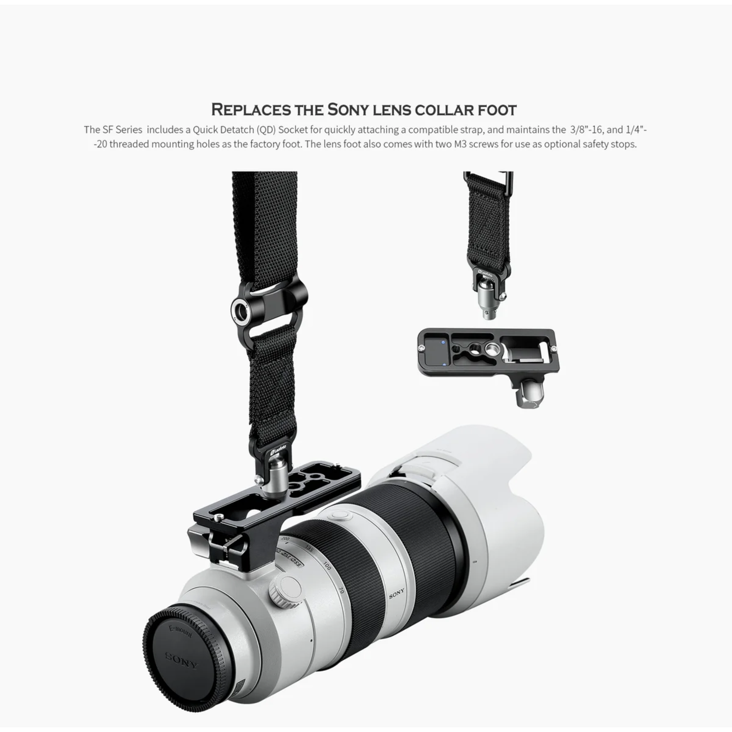 Leofoto SF-01 Replacement Lens Foot for Sony FE 70-200mm F/2.8 GM I&II, FE 100-400mm F/4.5-5.6 GM & FE 300mm F2.8 GM, FE 300mm F/2.8 GM OSS, FE 50-150mm F2 GM