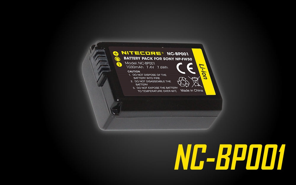 Nitecore BP001 Battery Pack for Sony NP-FW50 1030mAh