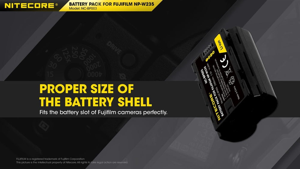 Nitecore BP003 Battery Pack for Fuji NP-W235 2250mAh