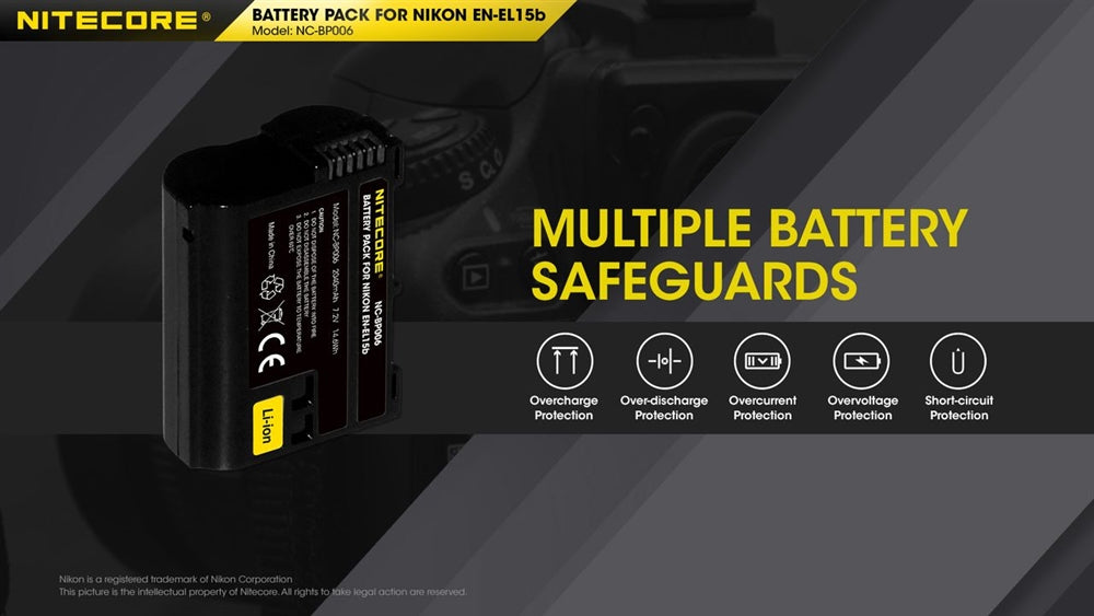 Nitecore BP006 Battery Pack for Nikon EN-EL15b 2040mAh