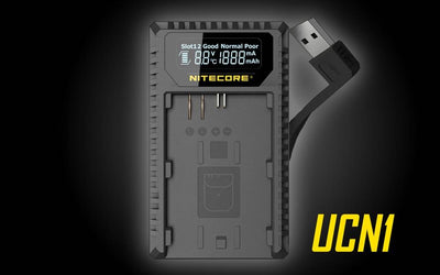 Nitecore UCN1 Dual Slot USB Charger for Canon LP-E6, LP-E8 Battery