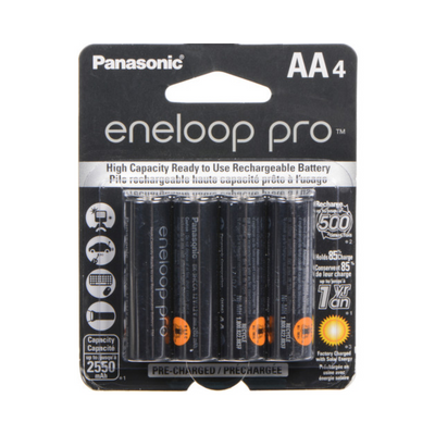 Eneloop Pro 2550mAh 4pcs AA Rechargeable Battery Black